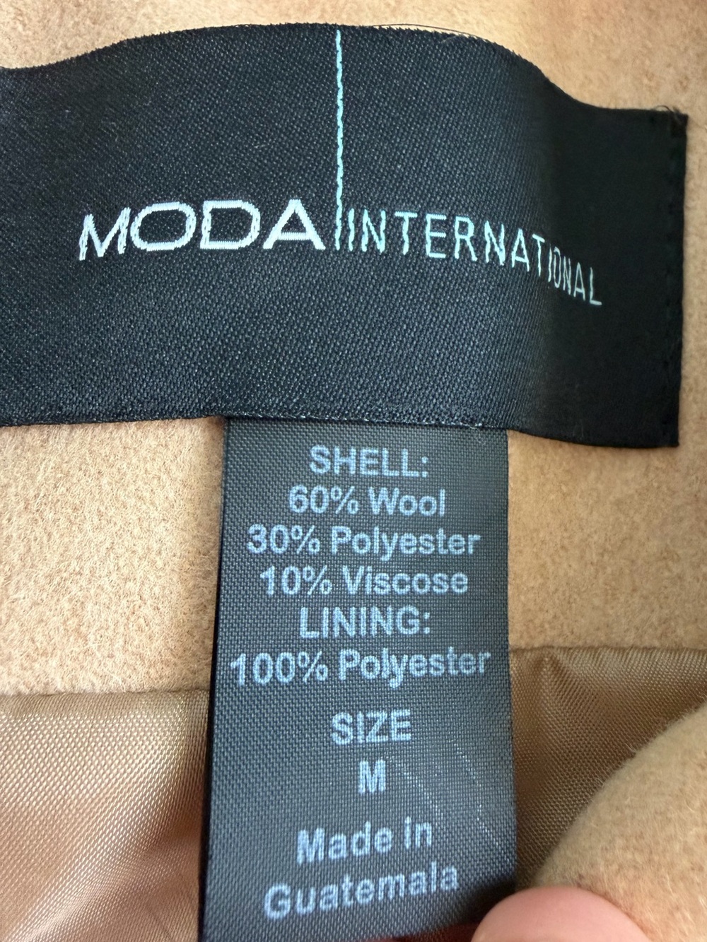 Camel Wool Military Peacoat Fall Winter Coat M Y2K Belted Quiet Luxury Medium - Picture 7 of 12